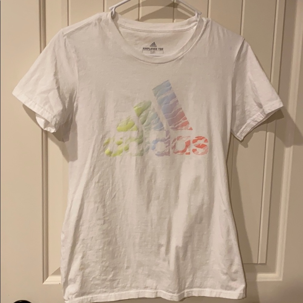 Adidas logo white T shirt